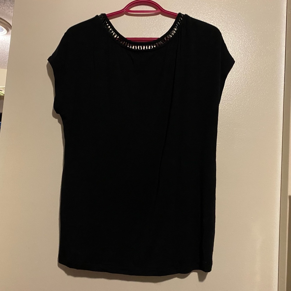 MICHEL STUDIO TEE W/LEATHER DETAIL - Picture 4 of 10